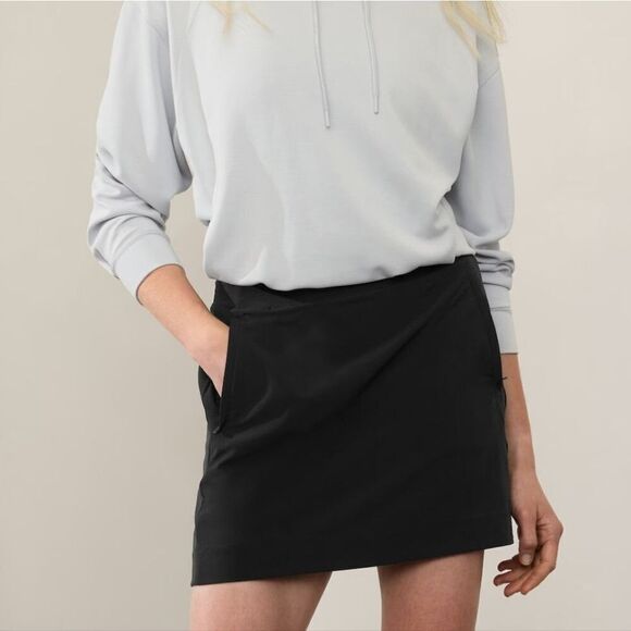 NEW TALL ATHLETA 12 SKORT ZIP POCKETS BLACK BROOKLYN TRAVEL SKIRT + SHORTS NWT - Picture 10 of 15